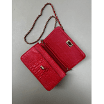 Bolsa Livia Couro Croco Vermelho