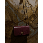 Bolsa Livia Couro Croco Cabernet