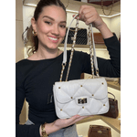 Bolsa Luiza 2.0 Couro Off White Spike