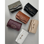 Bolsa Luna Couro Croco Preto