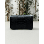 Bolsa Luna Couro Croco Preto
