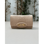 Bolsa Luna Couro Croco Nude