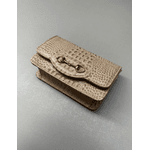 Bolsa Luna Couro Croco Nude