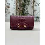 Bolsa Luna Couro Croco Cabernet