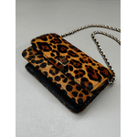 Bolsa Livia Couro Animal Print Onca com PReto
