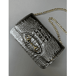 Bolsa Luna Couro Prata Velha