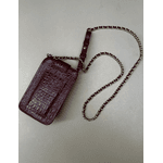 Porta Celular Mia em Couro Croco Cabernet