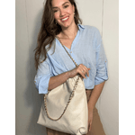 Bolsa Vitoria Couro Off White