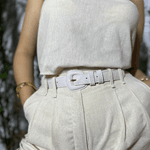Cinto de Couro Ferrara Off White