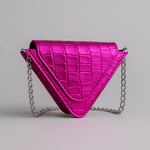 BOLSA TRIANGULO MINI CROCO