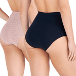 KIT DUO CALCINHA MODELADORA PRETO/CHOCOLATE POA