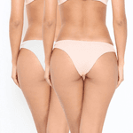 Kit Calcinha Biquini 100% AlgodÃo Branco/nude