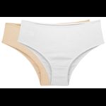 KIT CALCINHA BASIC 100% ALGODÃO BRANCO/NUDE