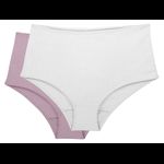 KIT CALCINHA CLASSIC 100% ALGODÃO BRANCO/ROSA RETRO