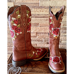 Bota Fem Tucson RockOil Bordada Rosa Vermelha