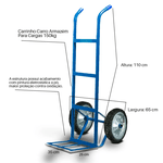 Carro Armazém para Carga de 150 Kg Pneu Macico 15A Azul Metalosa