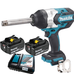 Chave de Impacto Eixo Longo 3/4 Pol DTW1005Z + 2 Baterias 18V + Carregador Bivolt Makita