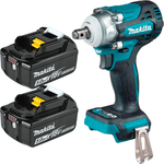 Chave de Impacto 1/2 Pol DTW300 + 2 Baterias 18V 5Ah Makita