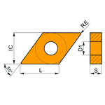 Pastilha Metal Duro DNMG 150608E-M:T9325 Dormer