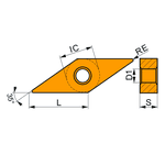 Pastilha Metal Duro Vnmg 160408E-M:T9325 Dormer