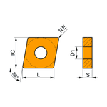 Pastilha Torno Cnmg 120404E-FM T8330 Dormer