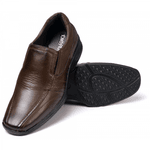 Sapato Social Masculino Comfort em Couro Bovino Brown