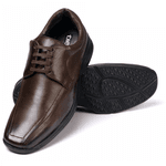 Sapato Social Masculino Comfort de Amarrar em Couro Bovino Brown