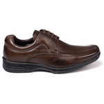 Sapato Social Masculino Comfort de Amarrar em Couro Bovino Brown