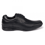 Sapato Social Masculino Comfort de Amarrar em Couro Bovino Preto