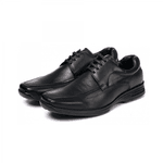 Sapato Social Masculino Comfort de Amarrar em Couro Bovino Preto