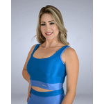 Top Cropped Line - Azul Petroleo