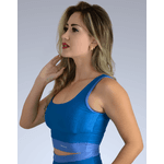 Top Cropped Line - Azul Petroleo