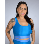 Top Cropped Line - Azul Petroleo