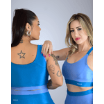 Top Cropped Line - Azul Petroleo