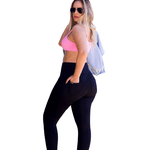 Calça Legging Bolso Traseiro - Preta