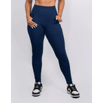 Calça Legging Bolso Frontal Azul Marinho