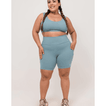 Conjunto Bermuda Plus Size - Cinza