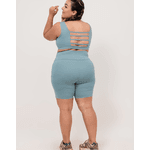 Conjunto Bermuda Plus Size - Cinza