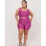 Conjunto Bermuda Plus Size - Framboesa