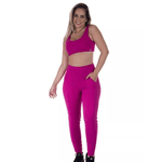 Calça Legging Bolso Frontal Rosa