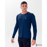 Camiseta Fitness Masculina Manga Longa Dinamic Azul Marinho