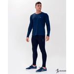 Camiseta Fitness Masculina Manga Longa Dinamic Azul Marinho