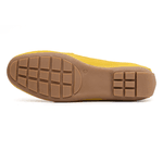 Mocassim Feminino Em Couro Bicolor Amarelo