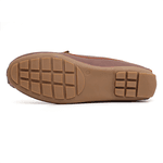 Mocassim Feminino Em Couro Bicolor Marrom