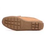 Mocassim Feminino Em Couro Bicolor Terracota