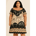 Vestido Tropical Off-Shoulder com Bojo