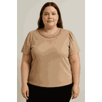 Blusa Canelada com Detalhe Corrente