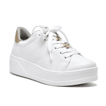 TENIS VIA MARTE BRANCO/GOLD/RISC METAL 