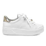 TENIS VIA MARTE BRANCO/GOLD/RISC METAL 