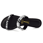 TAMANCO VIZZANO CRISTAL/PRETO/PRETO TIRA PRONTA STRASS/PELICA 